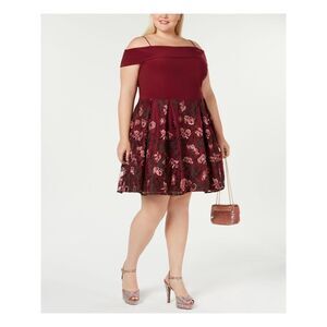 R&M RICHARDS Womens Circle Above The Knee Dress Spaghetti Strap Party